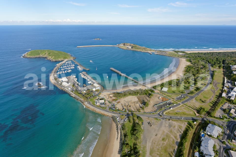 Aerial Image of Jetty Beach, Coffs Harbour, Looking South-East