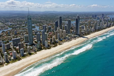 Aerial Image of SURFERS PARADISE LOOKING NORTH-WEST