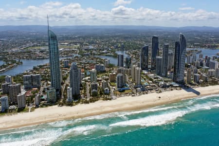 Aerial Image of SURFERS PARADISE VIEWED FROM THE EAST