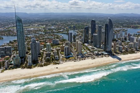 Aerial Image of SURFERS PARADISE VIEWED FROM THE EAST