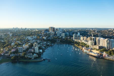 Aerial Image of LAVENDER BAY, MILSONS POINT & NORTH SYDNEY AT DUSK
