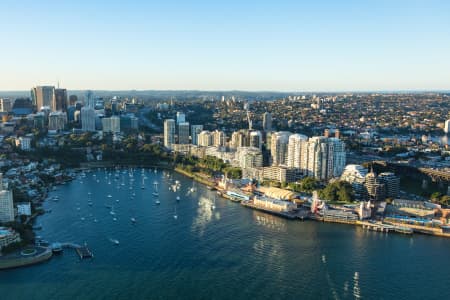Aerial Image of LAVENDER BAY, MILSONS POINT & NORTH SYDNEY AT DUSK