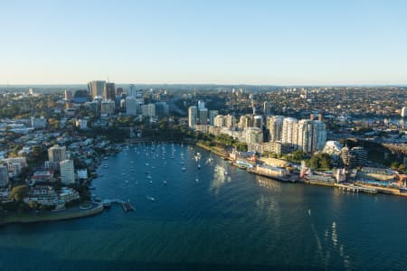 Aerial Image of LAVENDER BAY, MILSONS POINT & NORTH SYDNEY AT DUSK