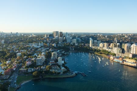 Aerial Image of LAVENDER BAY, MILSONS POINT & NORTH SYDNEY AT DUSK