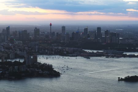 Aerial Image of SYDNEY HARBOUR AND CBD AT NIGHT