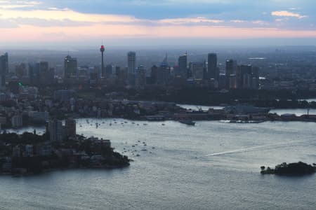 Aerial Image of SYDNEY HARBOUR AND CBD AT NIGHT