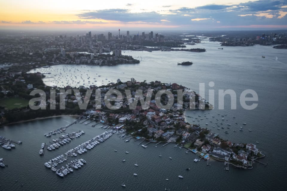 Aerial Image of Point Piper Dusk