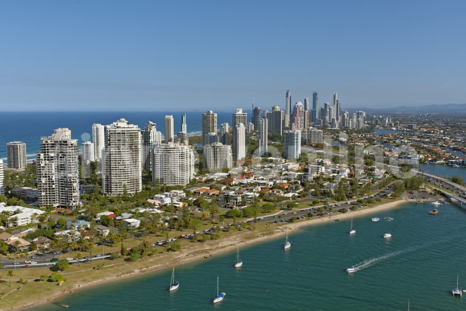 Aerial Image of Main Beach Looking South To Surfers Paradise