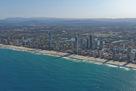 Aerial Image of SURFERS PARADISE SKYLINE FROM THE EAST