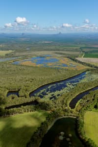 Aerial Image of GLASS HOUSE MOUNTAINS FROM THE EAST