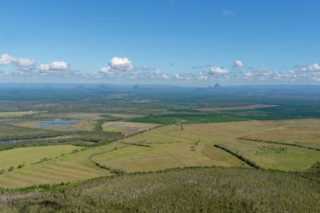 Aerial Image of GLASS HOUSE MOUNTAINS FROM THE EAST