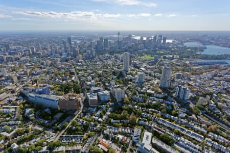 Aerial Image of DARLINGHURST LOOKING WEST TOWARDS SYDNEY CBD