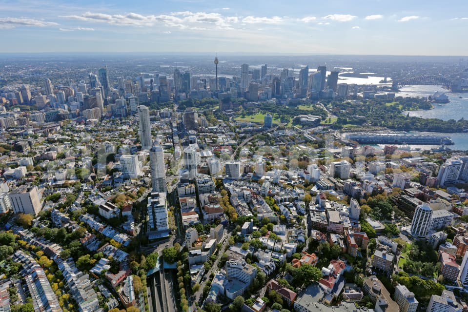 Aerial Image of Darlinghurst Looking West Towards Sydney CBD