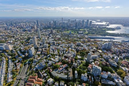 Aerial Image of KINGS CROSS LOOKING WEST TOWARDS SYDNEY CBD