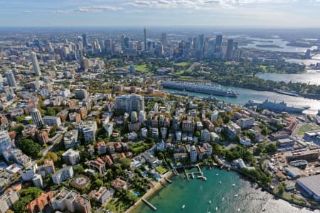 Aerial Image of ELIZABETH BAY LOOKING WEST TOWARDS SYDNEY CBD