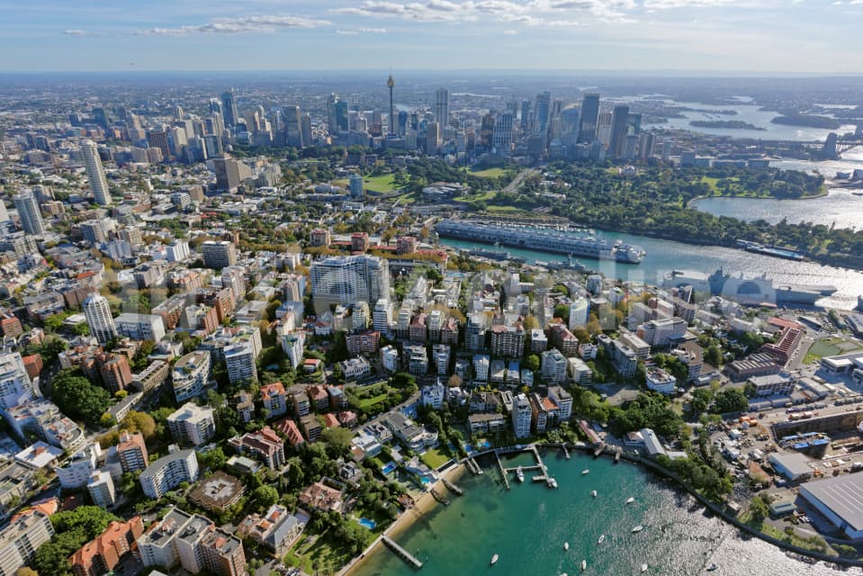 Aerial Image of Elizabeth Bay Looking West Towards Sydney CBD