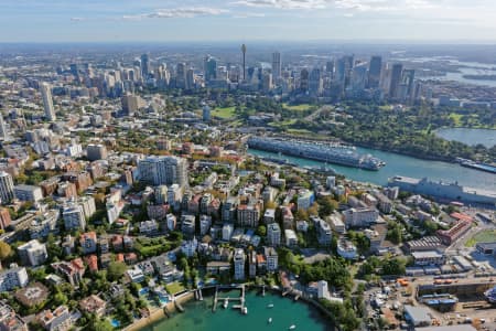 Aerial Image of ELIZABETH BAY LOOKING WEST TOWARDS SYDNEY CBD