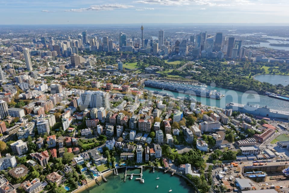 Aerial Image of Elizabeth Bay Looking West Towards Sydney CBD
