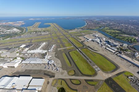 Aerial Image of SYDNEY AIRPORT LOOKING SOUTH-WEST