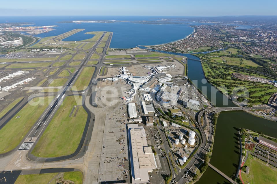 Aerial Image of Sydney Airport Looking South