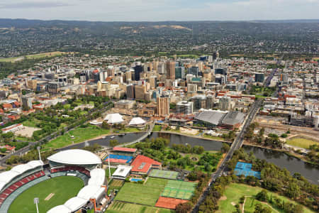 Aerial Image of ADELAIDE CBD FROM ABOVE MEMORIAL DRIVE