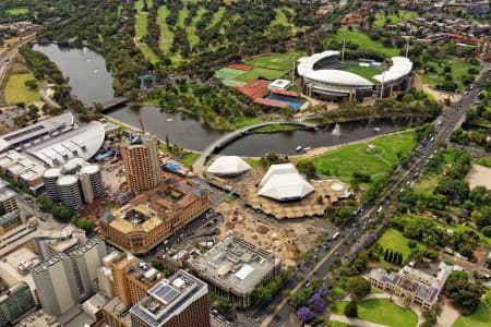 Aerial Image of RIVERBANK PRECINCT, LOOKING NORTH-WEST TOWARDS ADELAIDE OVAL