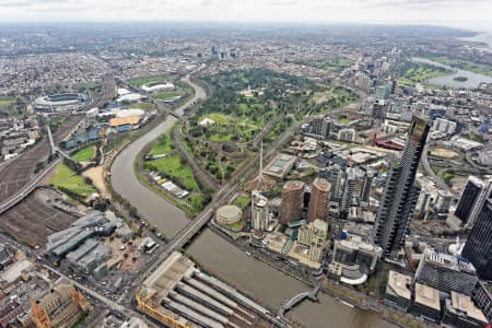 Aerial Image of SOUTHBANK, MELBOURNE, LOOKING SOUTH-EAST