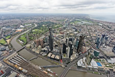 Aerial Image of SOUTHBANK, MELBOURNE, LOOKING SOUTH-EAST