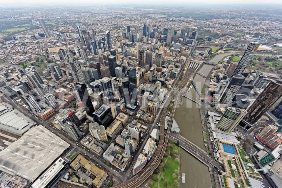 Aerial Image of Melbourne CBD Looking East