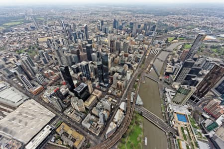 Aerial Image of MELBOURNE CBD LOOKING EAST
