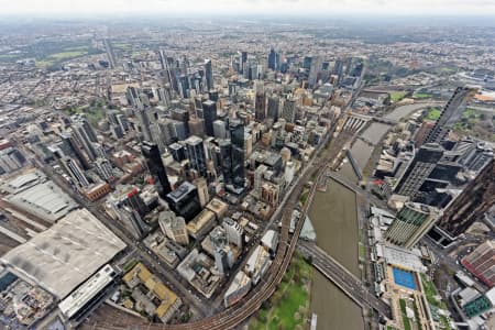 Aerial Image of MELBOURNE CBD LOOKING NORTH-EAST