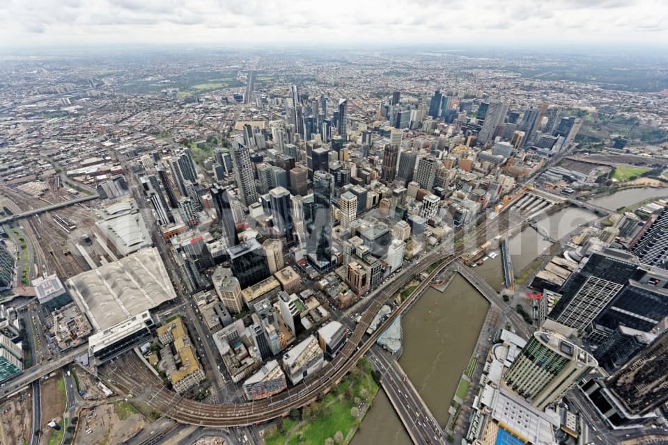 Aerial Image of Melbourne CBD Looking North-East