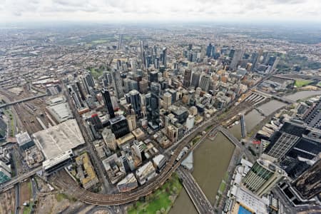 Aerial Image of MELBOURNE CBD LOOKING NORTH-EAST