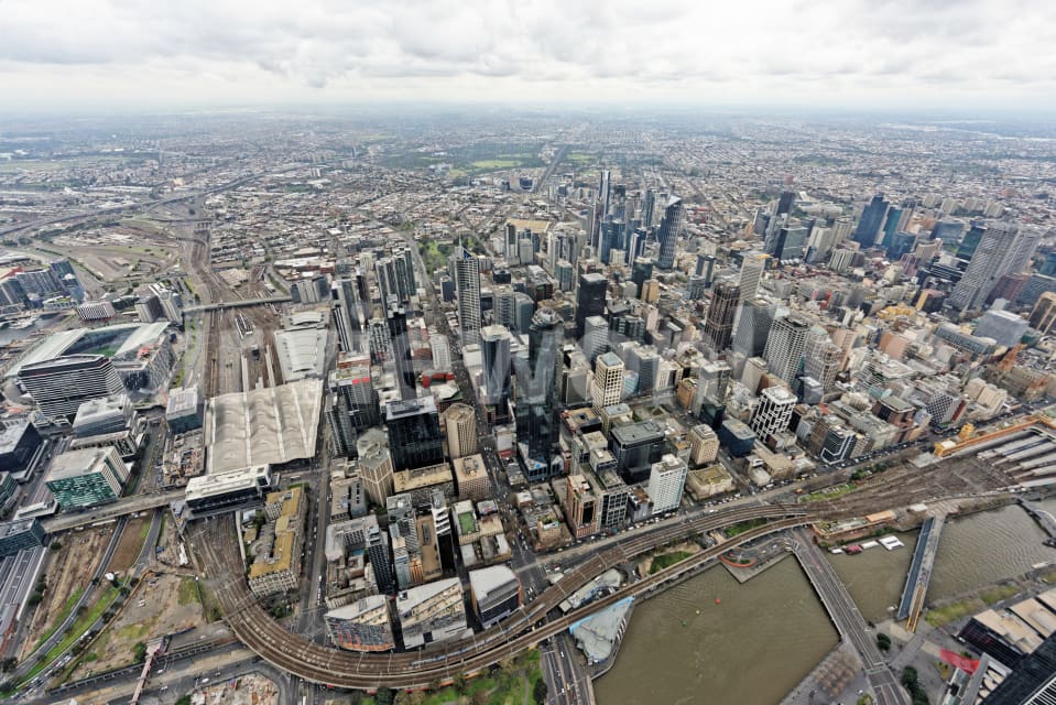 Aerial Image of Melbourne CBD Looking North