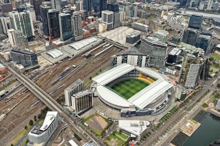 Aerial Image of ETIHAD STADIUM AND MELBOURNE CBD