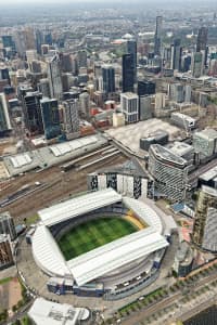 Aerial Image of ETIHAD STADIUM AND MELBOURNE CBD
