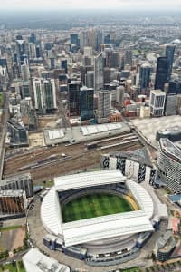 Aerial Image of ETIHAD STADIUM AND MELBOURNE CBD