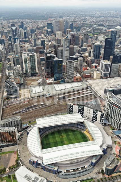 Aerial Image of Etihad Stadium And Melbourne CBD