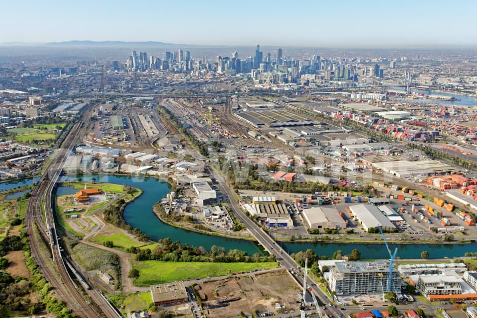 Aerial Image of Footscray Looking East To Melbourne CBD