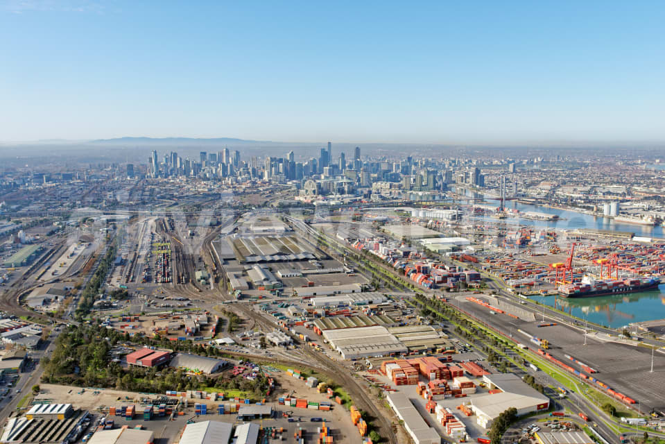 Aerial Image of Footscray Looking East To Melbourne CBD