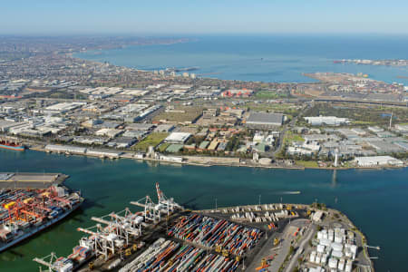 Aerial Image of COODE ISLAND LOOKING SOUTH TO PORT MELBOURNE