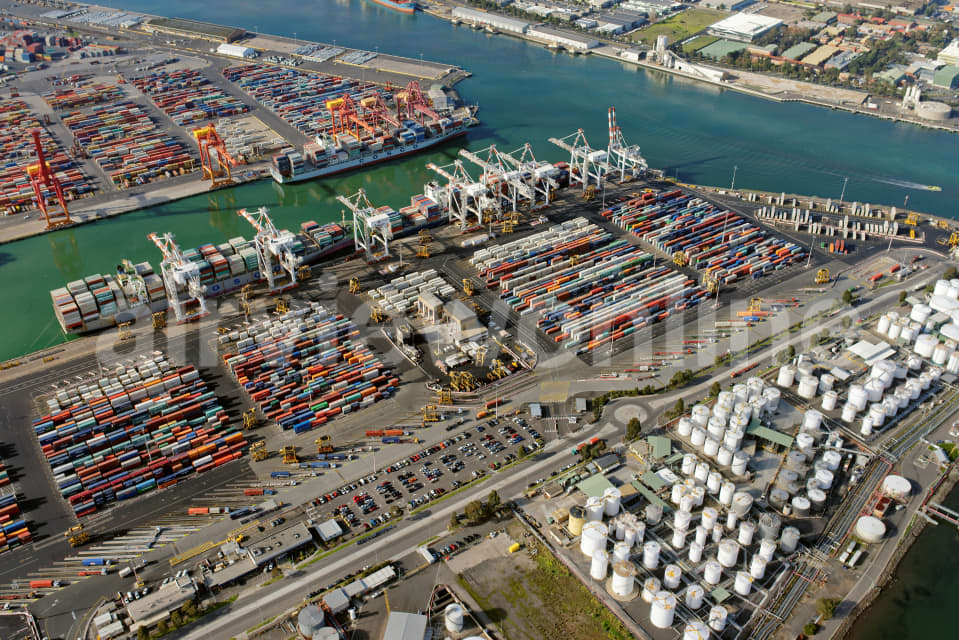 Aerial Image of Coode Island Shipping Containers And Storage Tanks
