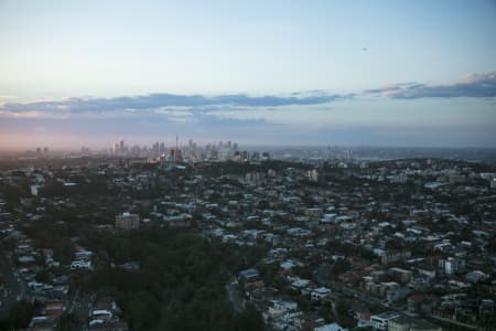 Aerial Image of BONDI, TAMARAMA & SYDNEY SILHOUETTES AT DUSK