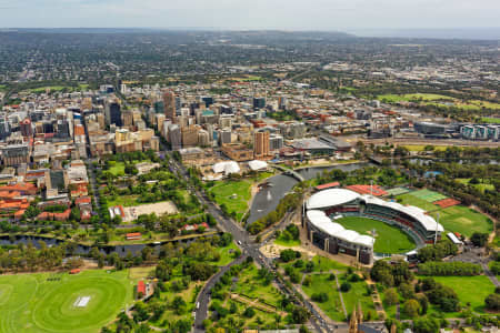 Aerial Image of NORTH ADELAIDE LOOKNG SOUTH TO ADELAIDE OVAL AND CBD