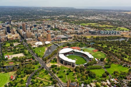 Aerial Image of NORTH ADELAIDE LOOKNG SOUTH TO ADELAIDE OVAL AND CBD