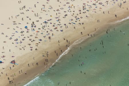 Aerial Image of BONDI BEACH SURFING SERIES AND BEACH BATHERS