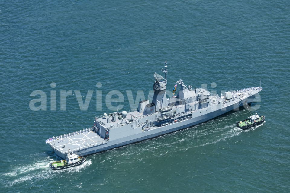 Aerial Image of Navy Ship Sydney Harbour
