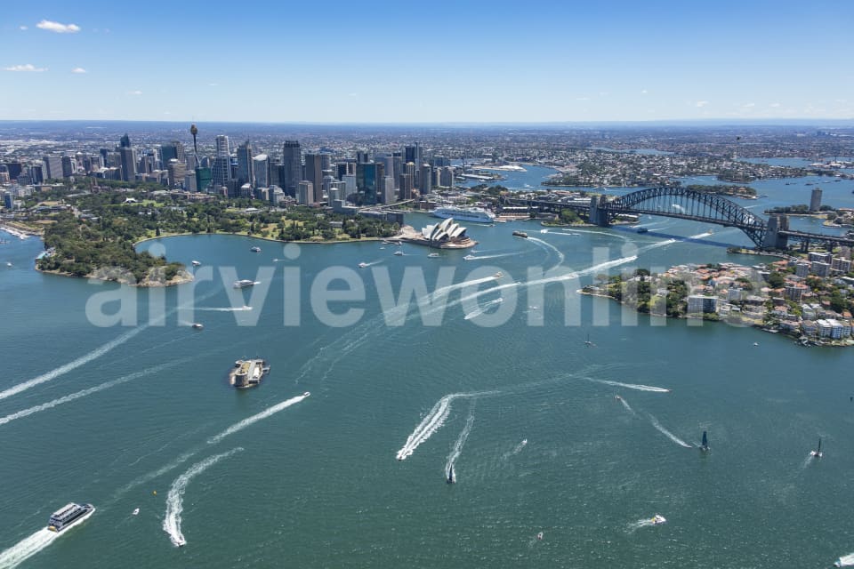 Aerial Image of Boats , Ships And Cruises On Sydney Harbour