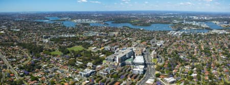 Aerial Image of TOP RYDE SHOPPING CENTRE TO RHODES PANORAMIC STITCH