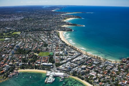 Aerial Photography Manly Wharf & The Corso - Airview Online